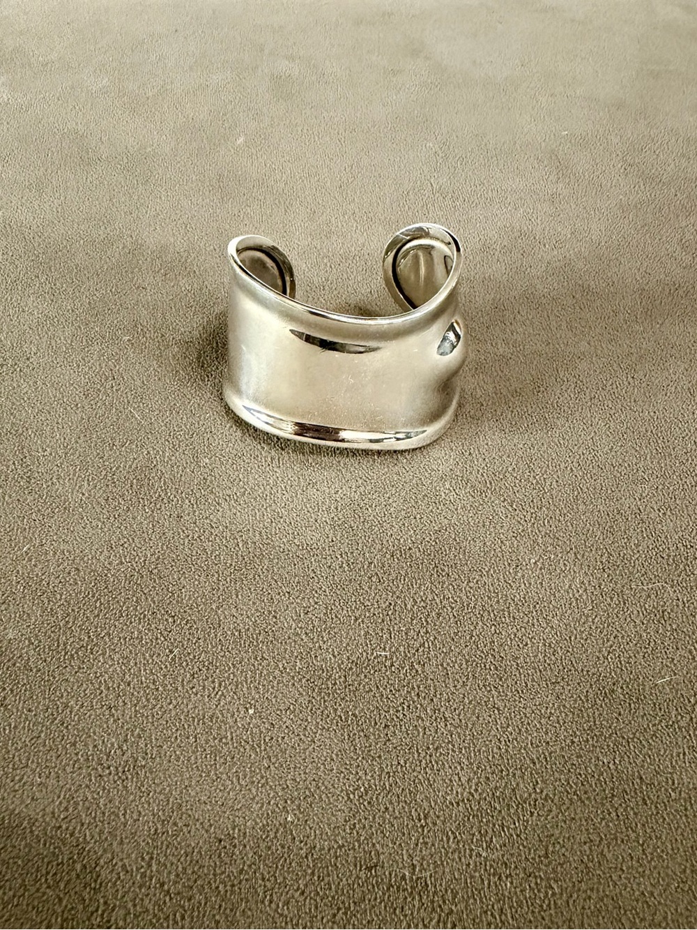 Vintage Mexico 925 sterling Silver Wide Concave Cuff Bracelet